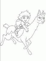 coloriage diego sur le dos d un lama
